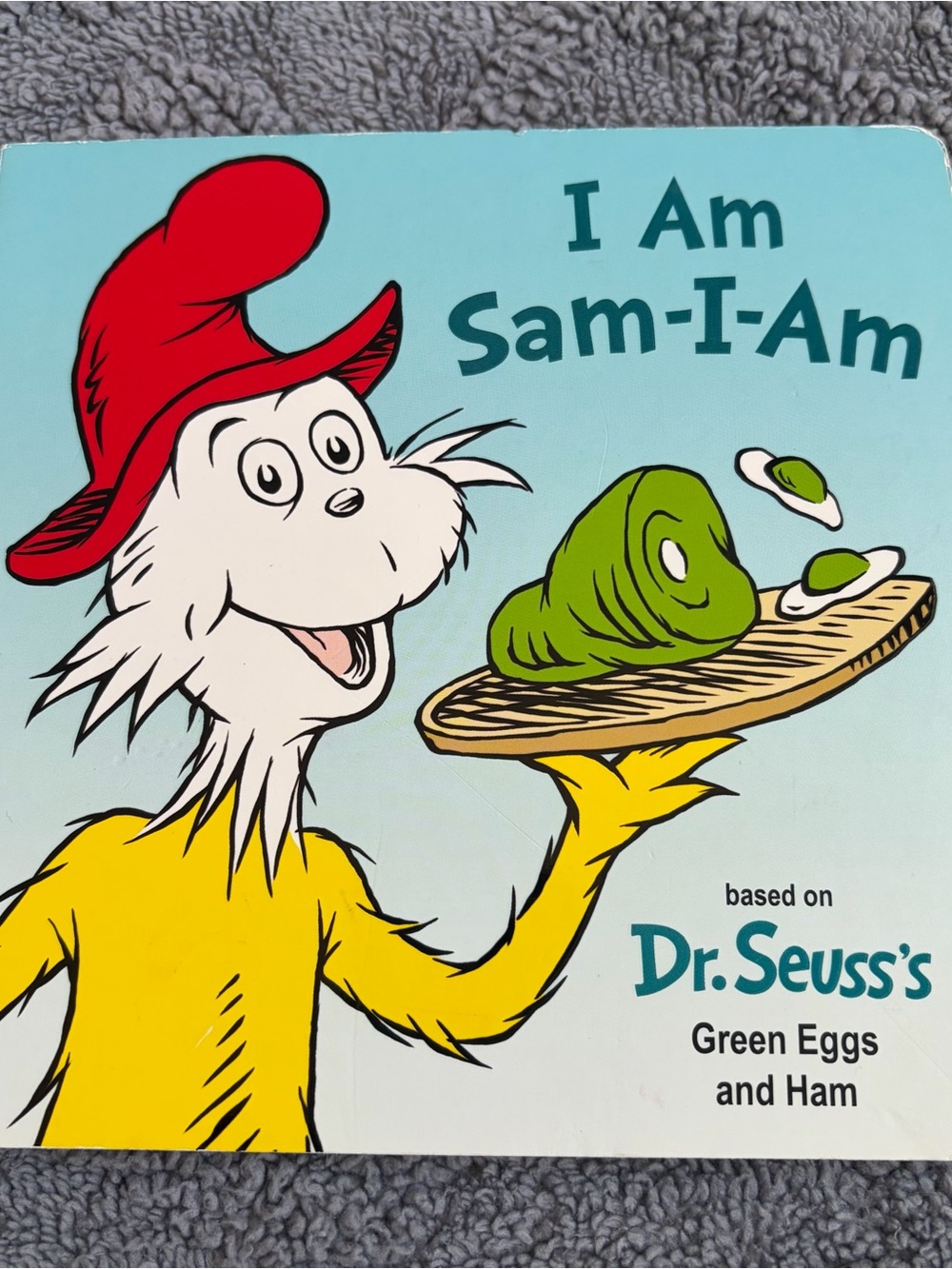 Dr. Seuss book art with yellow, red, pink, green